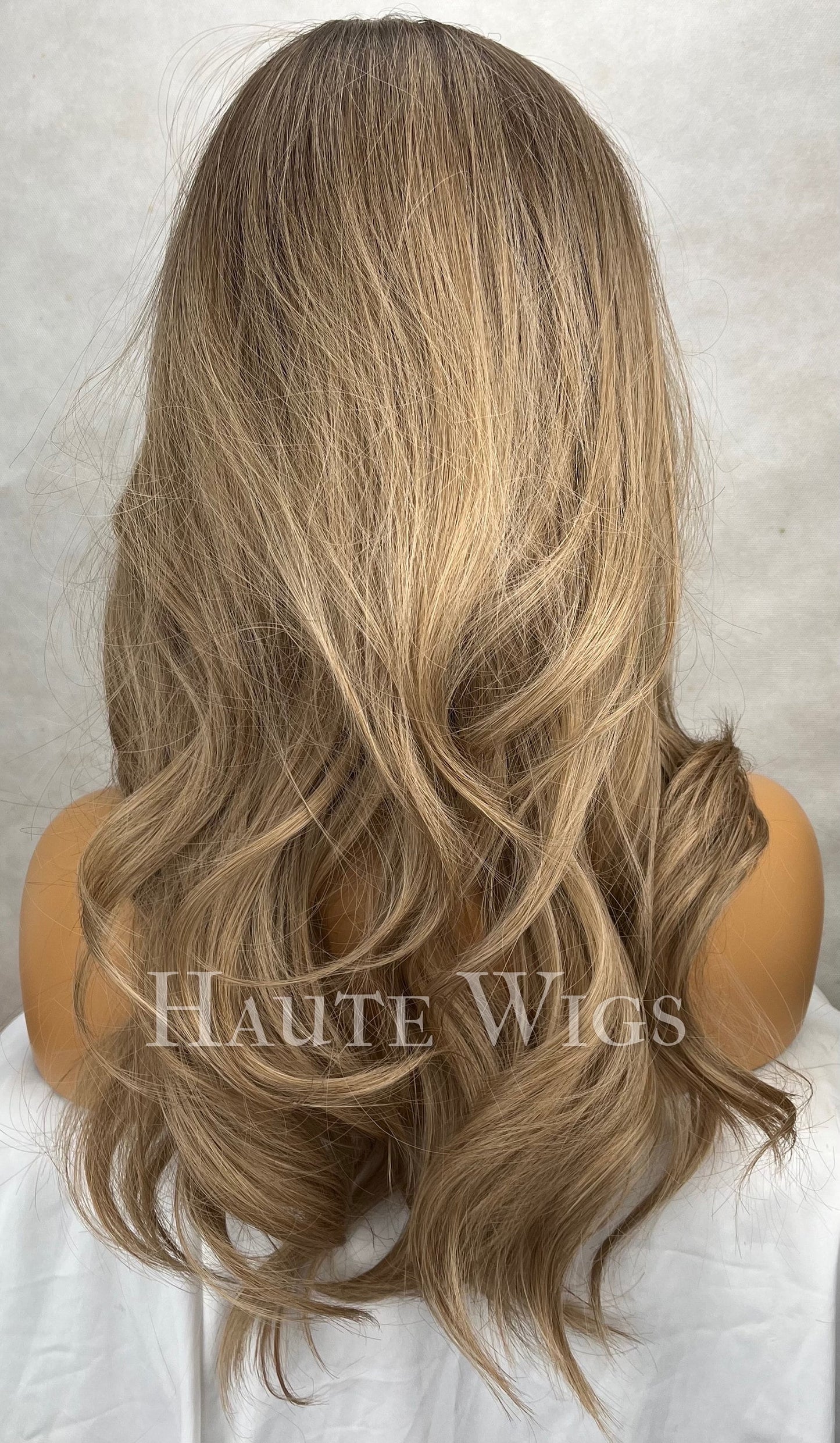 My go to 106 - Blonde Brown Balayage 20 Inch Wig NO Lace Front Fringe Bangs Womens Wig gift for her everyday wear Haute wigs