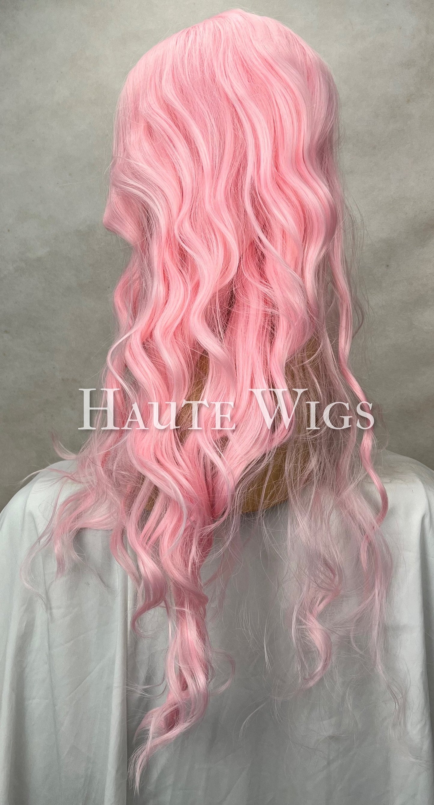 Angelic Cotton Candy Pink Wig vegan Womens Wigs Ladies Wavy Curly Light Pink With no lace front Low Density costume play haute wigs